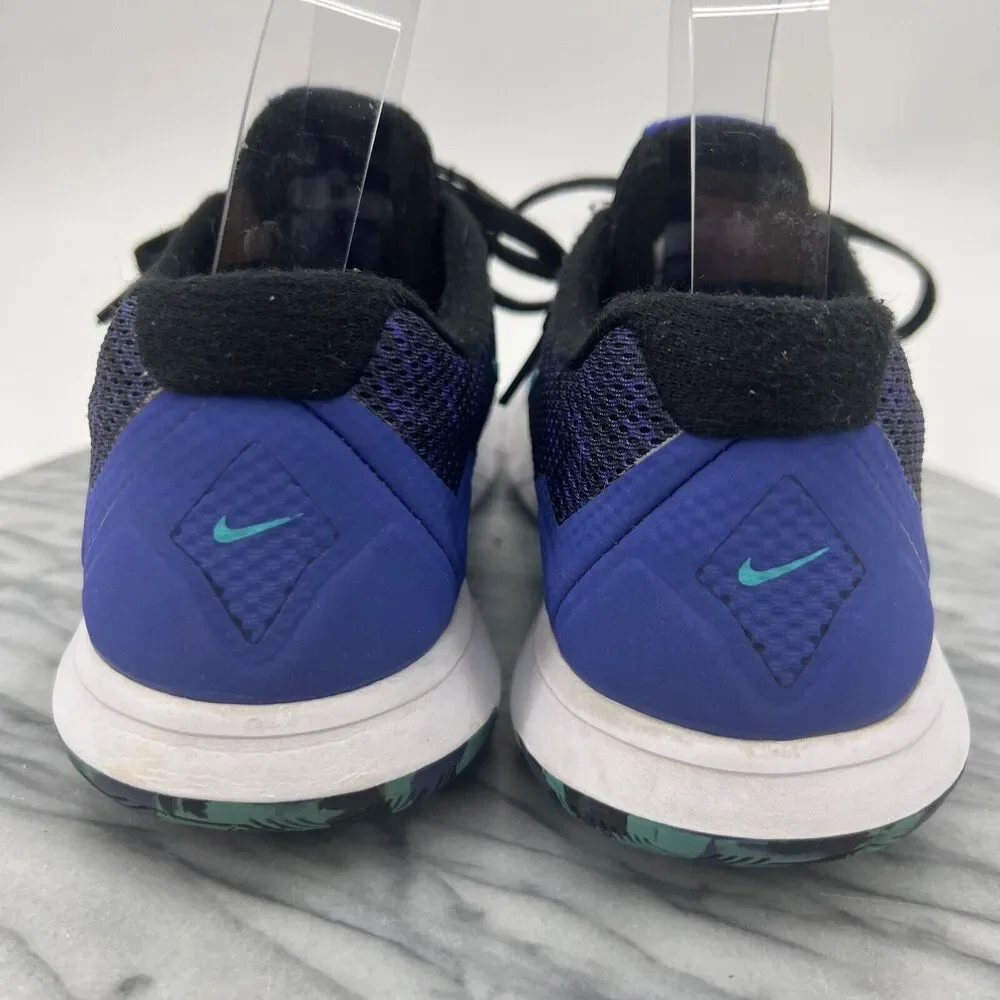 Nike Womens 8 Shoes Flex RN 4 Black Blue Athletic Sneakers Lace Up 749177-020